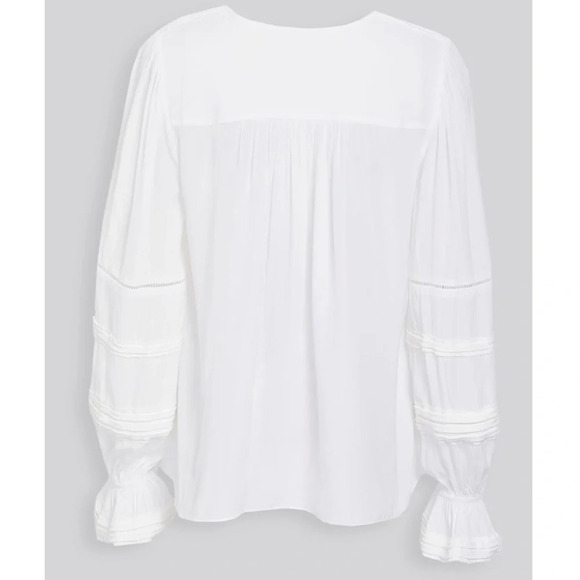 RAMY BROOK Finn Pintuck And Lace Inset Blouse In Ivory - Picture 4 of 5